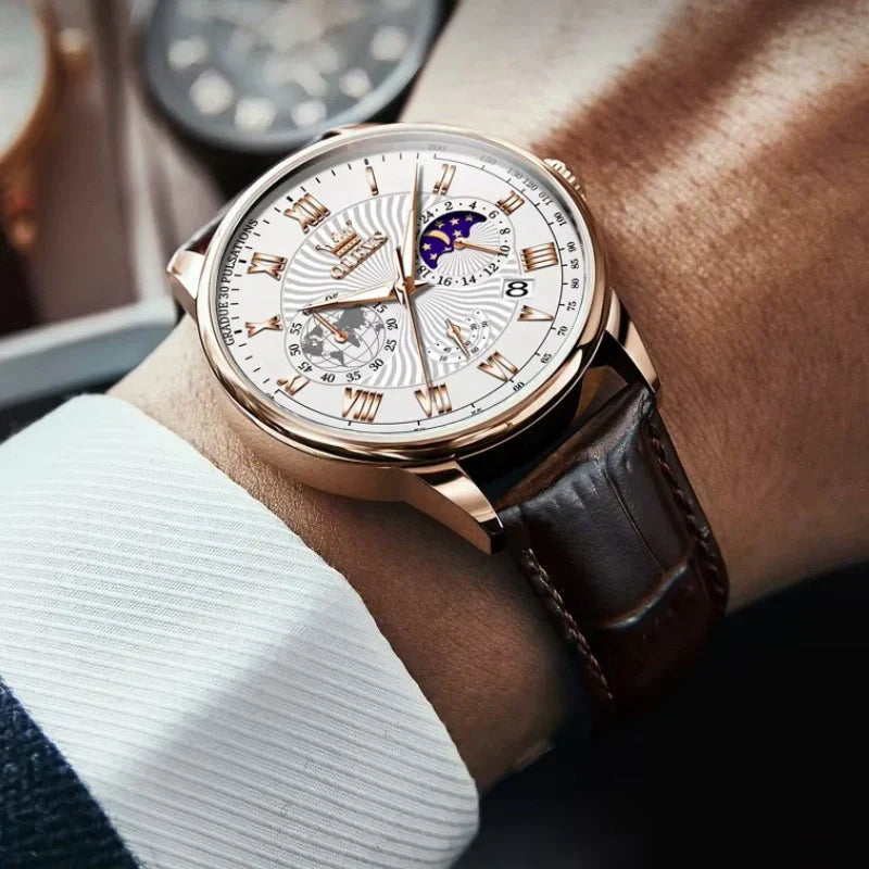 Reloj elegante – Acero rosado y esfera marfil