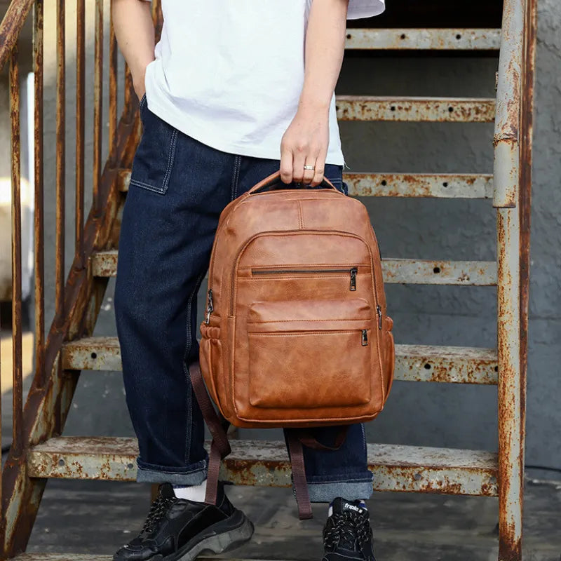 Mochila profesional – Cuero sintético impermeable, puerto USB, para laptop 15,6"