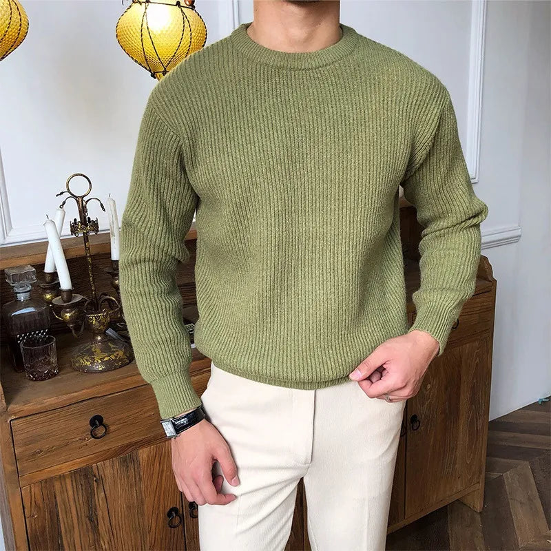 Suéter minimalista – Tejido suave con cuello redondo