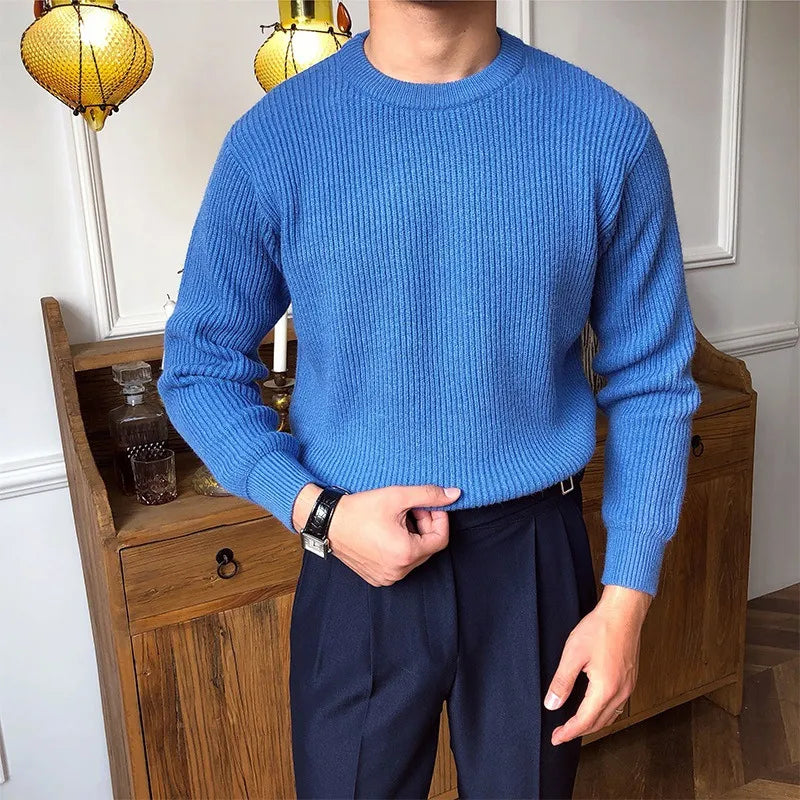 Suéter minimalista – Tejido suave con cuello redondo